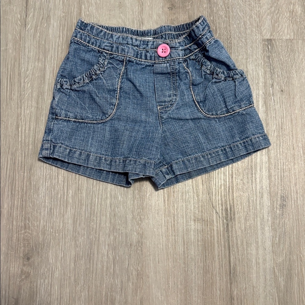 Circo Denim Shorts with Pink Button